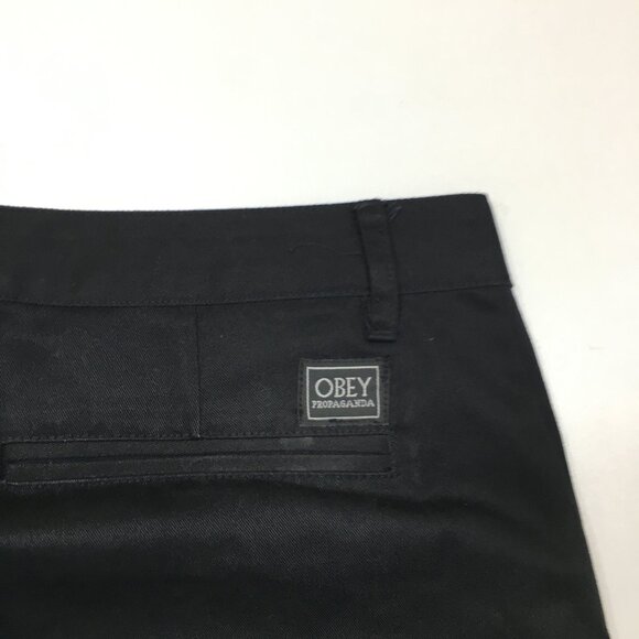 OBEY Black Cotton Polyester Blend Pockets Logo Patch Pant - Picture 9 of 10